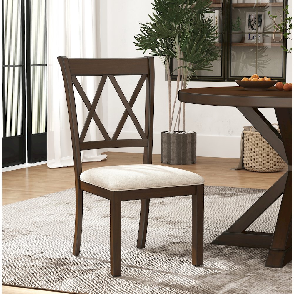 Windvale Dining Set,Cross-Buck Table with 4 Chairs