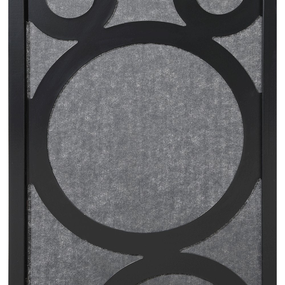 4-Panel Room Divider, Decorative Folding Freestanding Privacy Screen, Black