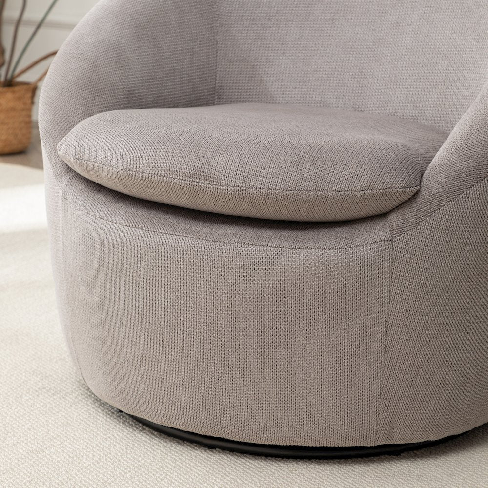 Winnie Modern Barrel Chair, 360° Swivel