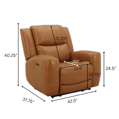 Cozura Leather Power Recliner, Silverado Butternut