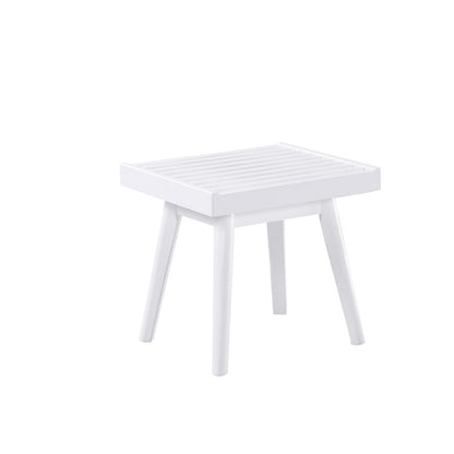 Larwich Solid Wood Slatted Bench, 19 Wide, White