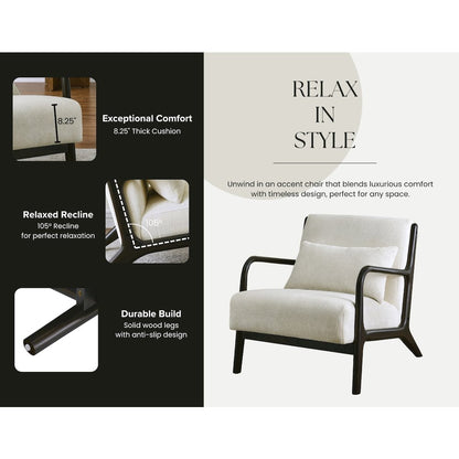 Eterna Mid-Century Accent Chair with Pillow
