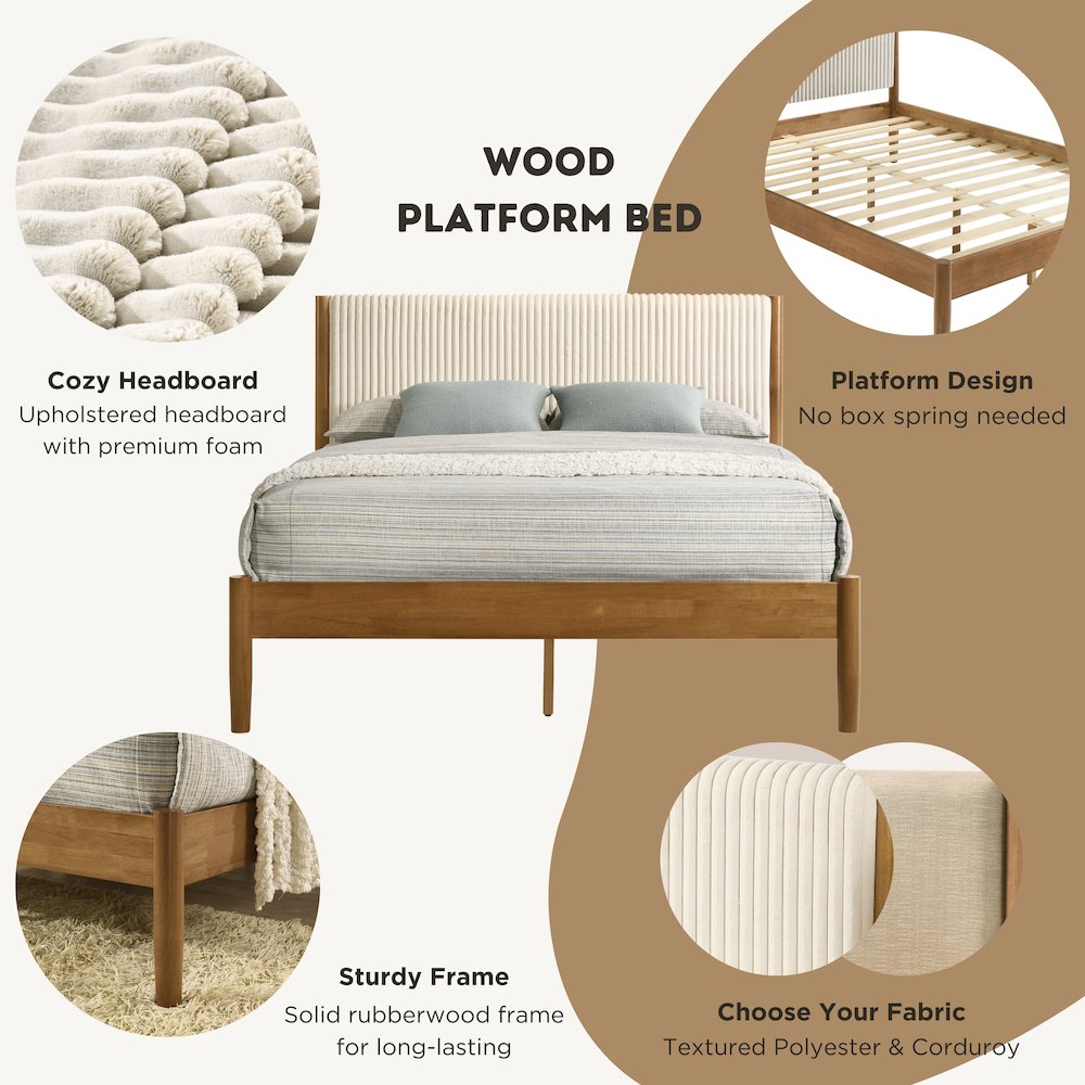 Vichy 5-Pc Bedroom Set with Queen Bed, Chest, Dresser, Mirror, 2 Nightstands