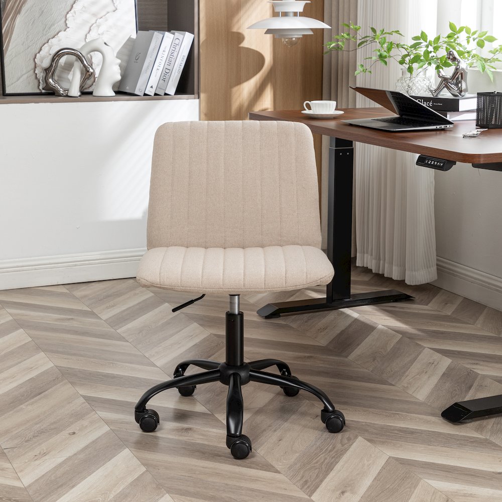 Masar Fabric Swivel Office Chair, Beige