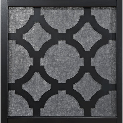 4-Panel Room Divider, Decorative Folding Freestanding Privacy Screen, Black