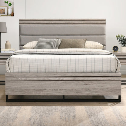 Wallbed Bed, Dresser, Mirror, and 2 Nightstands, Weathered Gray, Queen
