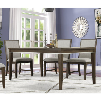 Aberll Wood Dining Room Set, Table with 6 Side Chairs, Gray