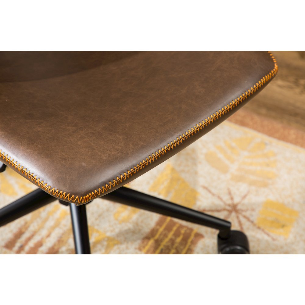 Cesena Faux Leather 360 Swivel Air Lift Office Chair, Antique Brown