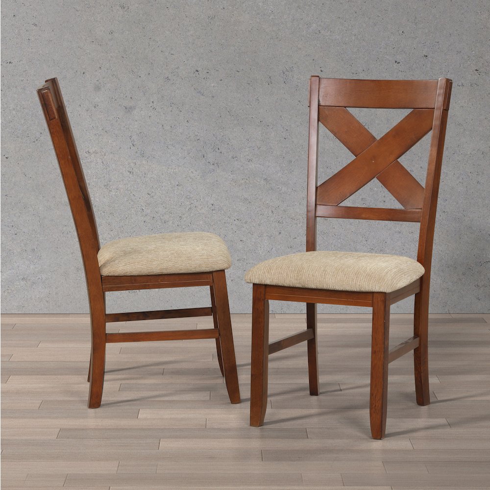 6-Piece Dining Set, Extendable Trestle Dining Table, 4 Chairs, Bench