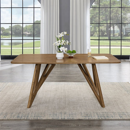Axler 70-in Length Dining Table, Tripod-Cross Leg, Light Oak
