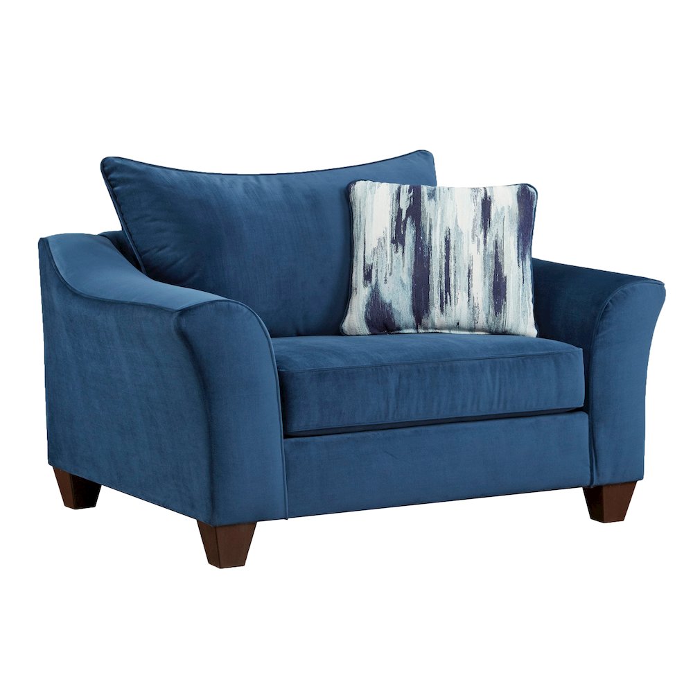 Camero Fabric Pillowback Chair in Navy Blue