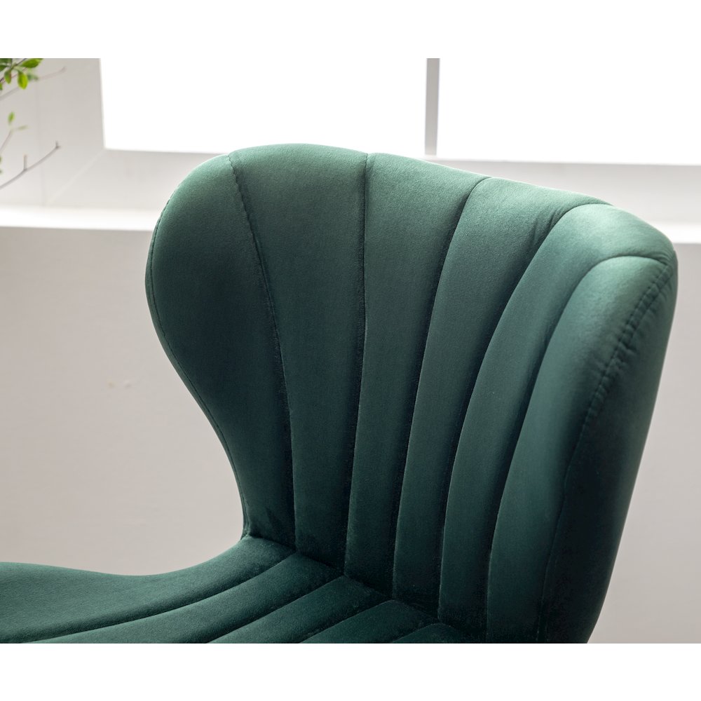Ellston Upholstered Adjustable Swivel Barstools in Green, Set of 2
