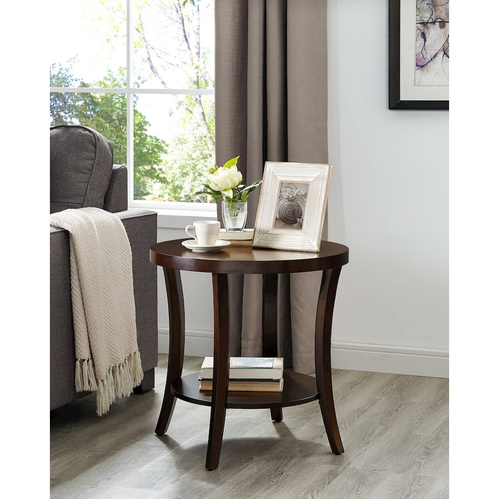 Perth 3-Pc Espresso Oval Coffee Table with End Tables Set