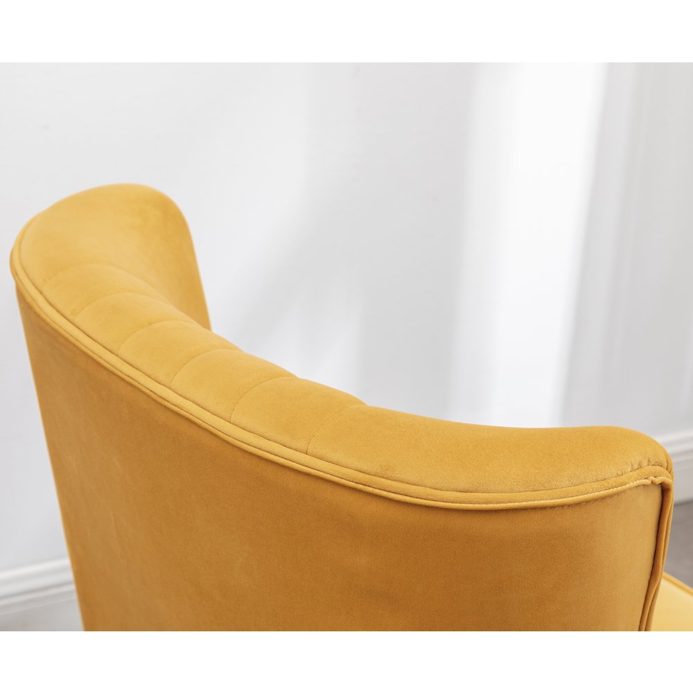 Elon Contemporary Velvet Upholstered Accent Chair, Gold