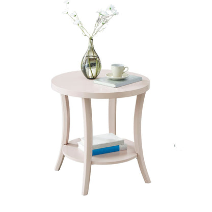 Perth Round End Table with Shelf, Pink