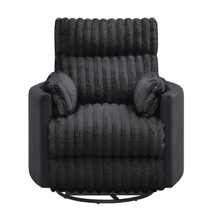 Bocaton Wide Wale Corduroy Upholstery Manual Recliner, Black