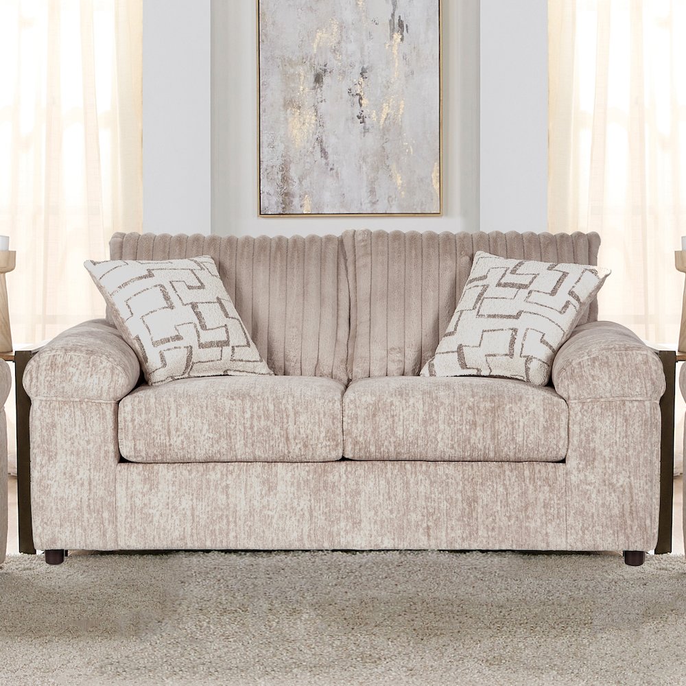 Nason Wide Wale Corduroy Loveseat, Parchment