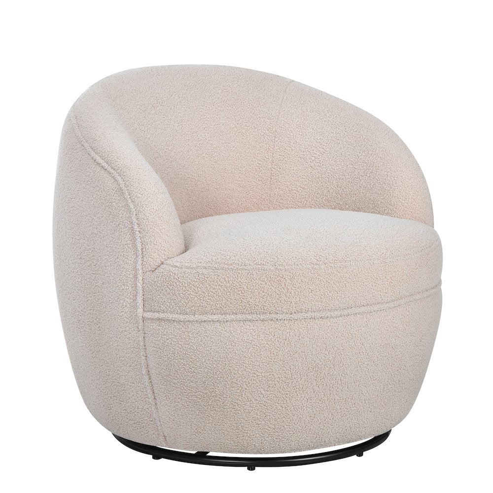 Galleria 360 Swivel Teddy Sherpa Barrel Chair, Beige