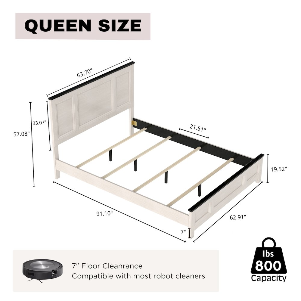 Realynn Panel Bed, Off-White Finish, Queen