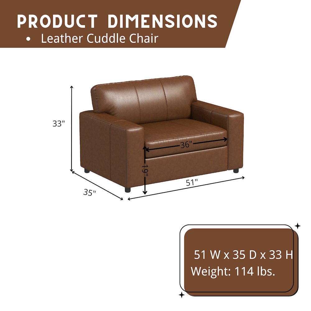 Sakan Leather Upholstered Cutler Lounge Chair, Caramel