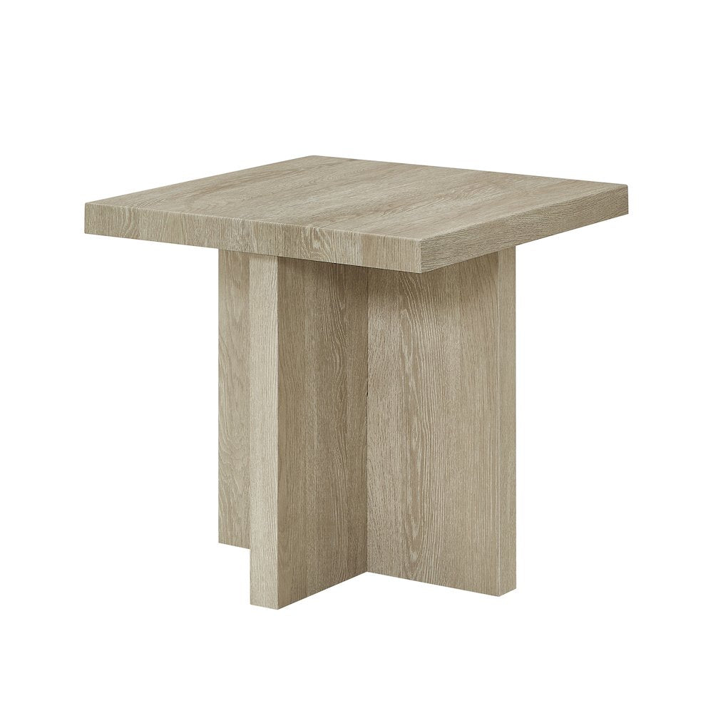 Mchome Square End Table, Nightstand, Oak Finish