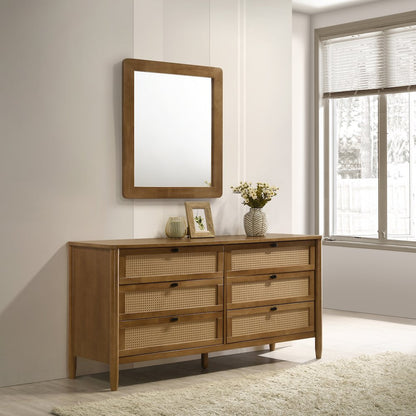 Vichy 4-Pc Bedroom Set with Queen Bed, Dresser, Mirror, Nightstand
