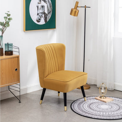 Elon Contemporary Velvet Upholstered Accent Chair, Gold