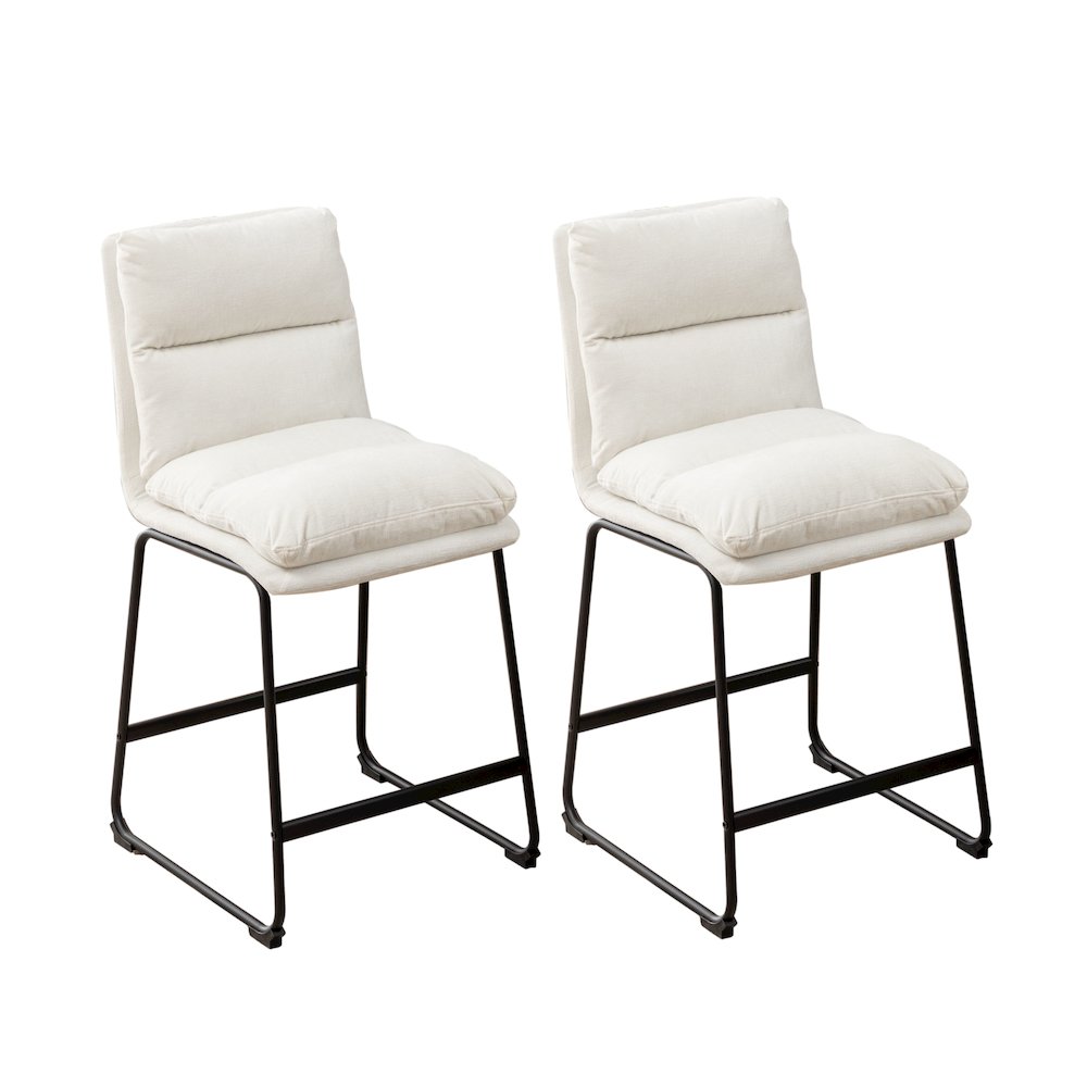 Milos Upholstered 26-inch Counter Height Stools, Set of 2