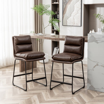 Milos Upholstered 26-inch Counter Height Stools, Set of 2