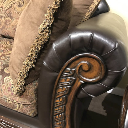 San Marino 2-Tone Chocolate Microfiber Sofa, Made in USA