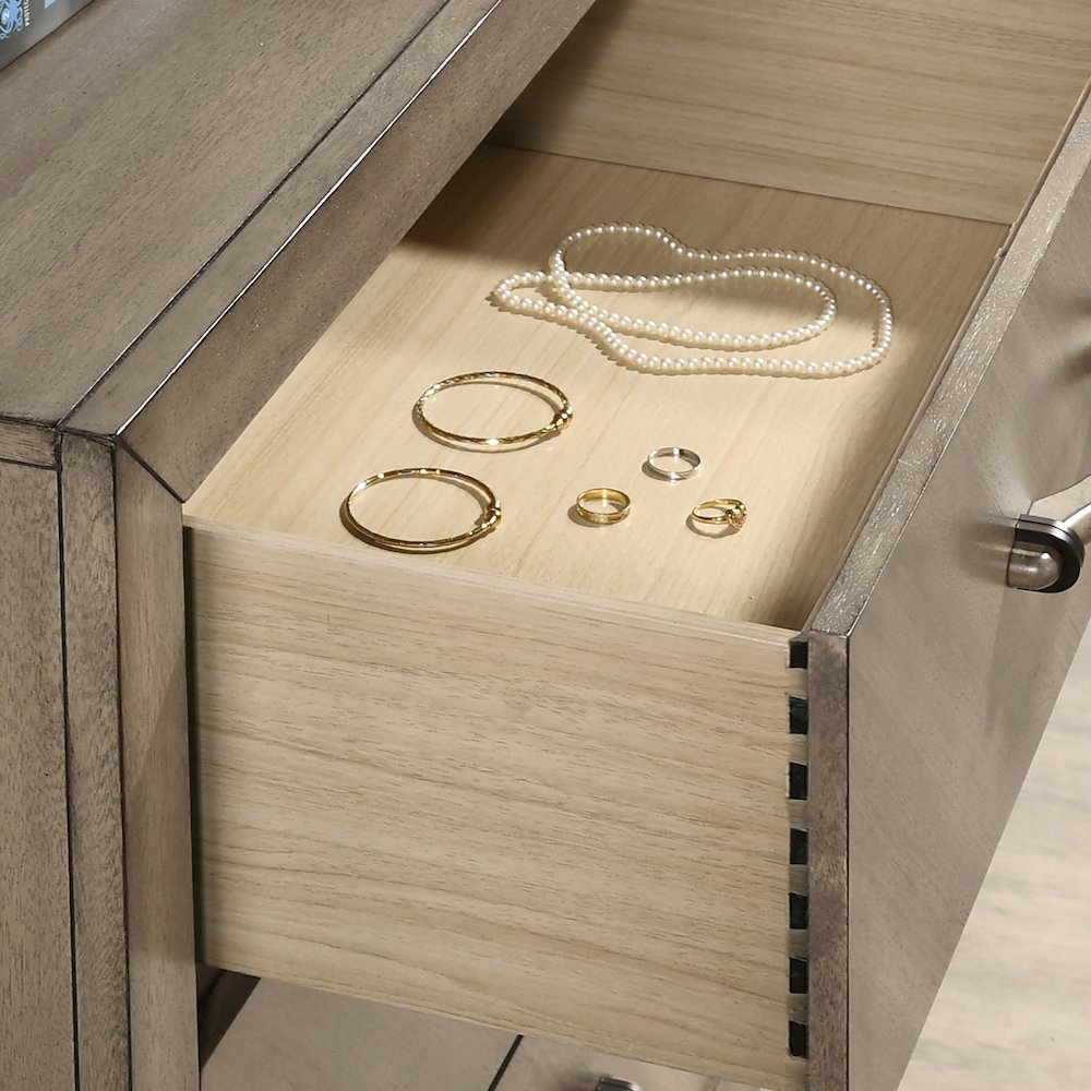 Arena Contemporary 2-Drawer Nightstand in Weathered Sand