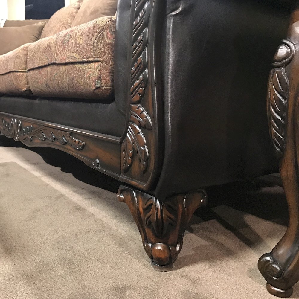 San Marino 2-Tone Chocolate Microfiber Loveseat, Made in USA