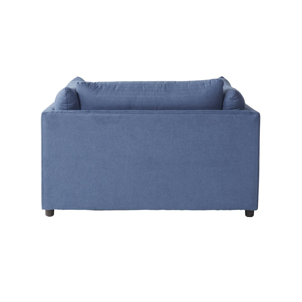 Enda Oversized Living Room Pillow Back Cuddler Arm Chair, Image Navy