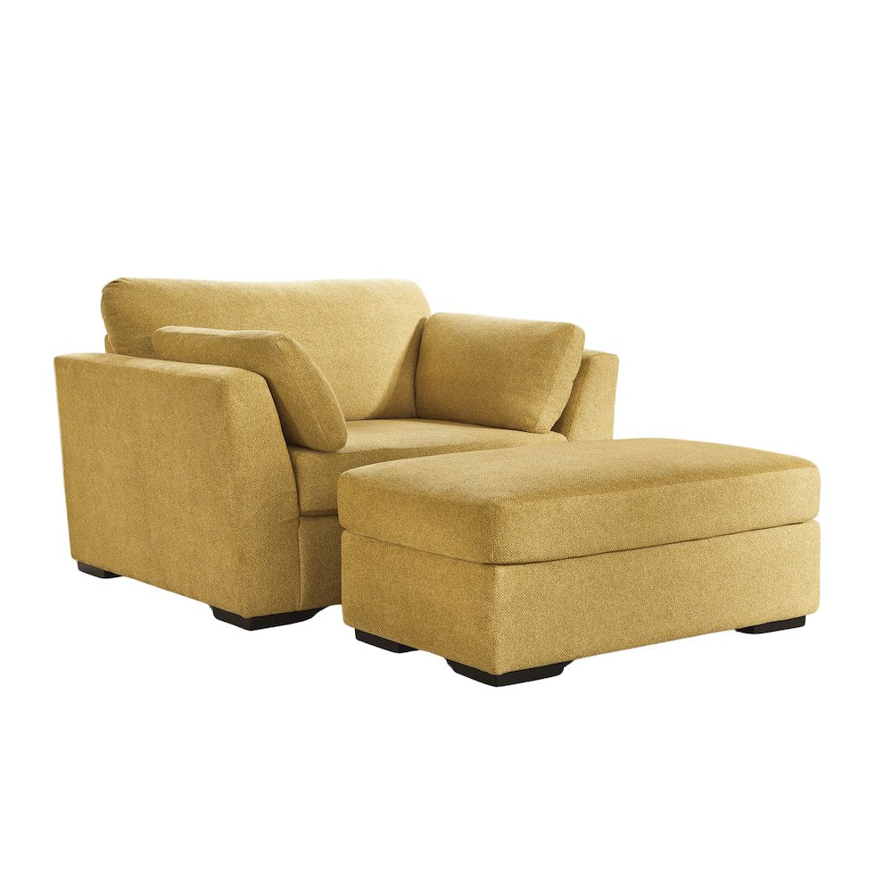 Clareen 2-Piece Living Room Set,  Cutler Chair and Ottoman, Sunflower