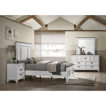 Clelane Wood Bedroom Set Panel Queen Bed, Dresser, Mirror, and Nightstand