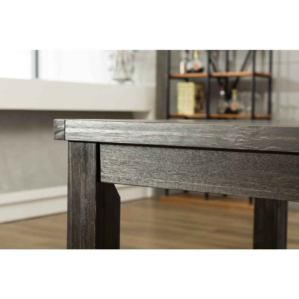 Lotusville Antique Black Finish Rectangular Wood Dining Table