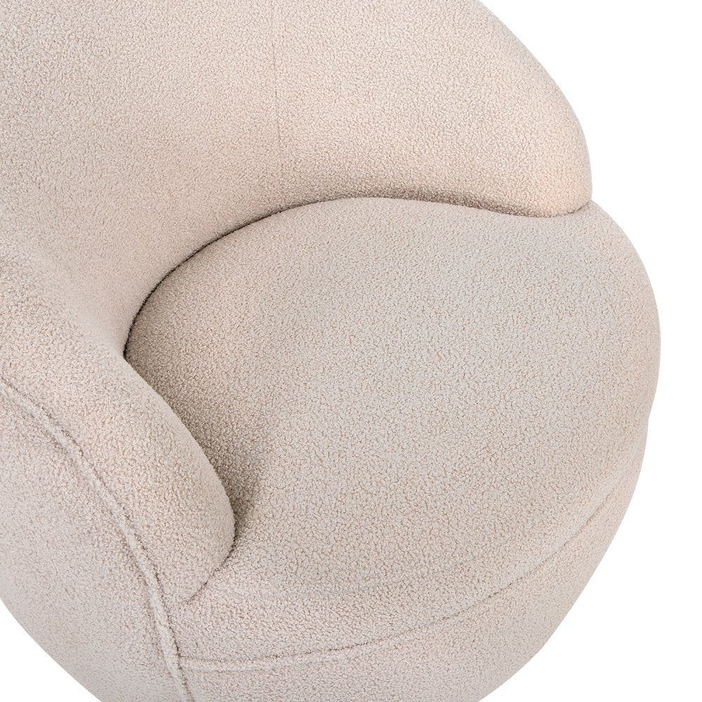 Galleria 360 Swivel Teddy Sherpa Barrel Chair, Beige
