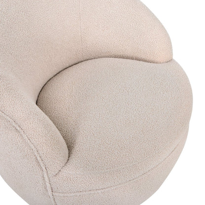 Galleria 360 Swivel Teddy Sherpa Barrel Chair, Beige
