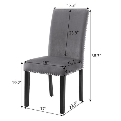 Ashzo 6-Pc Dining Set, Hairpin Dining Table with 4 Chairs and Bench, Gray