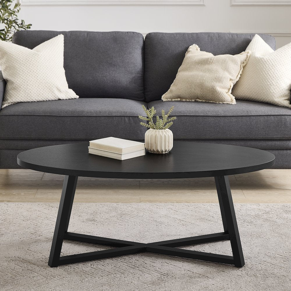 Modern Harmony Wood Oval Coffee Table