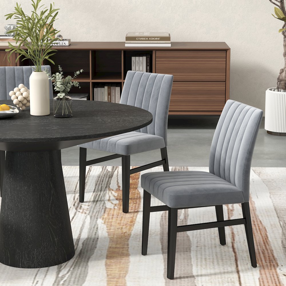 Wendell Contemporary Upholstered Dining Chairs, Set of 2