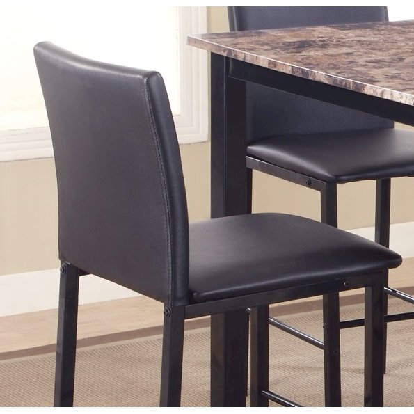 Citico Metal Counter Height Dining Chairs with Black Metal Frame, Set of 4