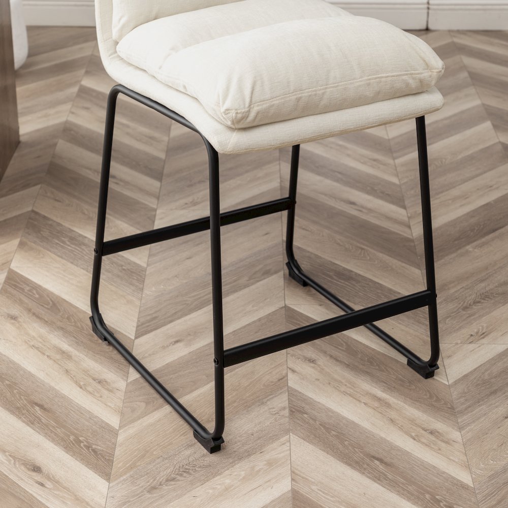 Milos Upholstered 26-inch Counter Height Stools, Set of 2