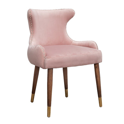 Lindale Contemporary Velvet Upholstered Nailhead Trim Accent Chair, Pink