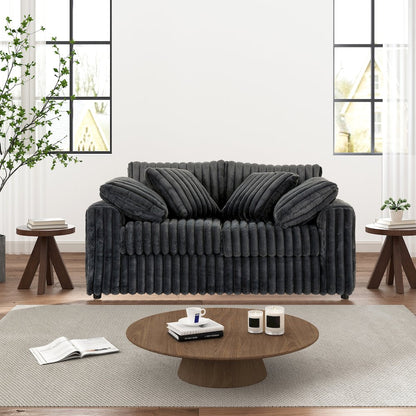 Belvoir Upholstered Stationary Loveseat, Charcoal