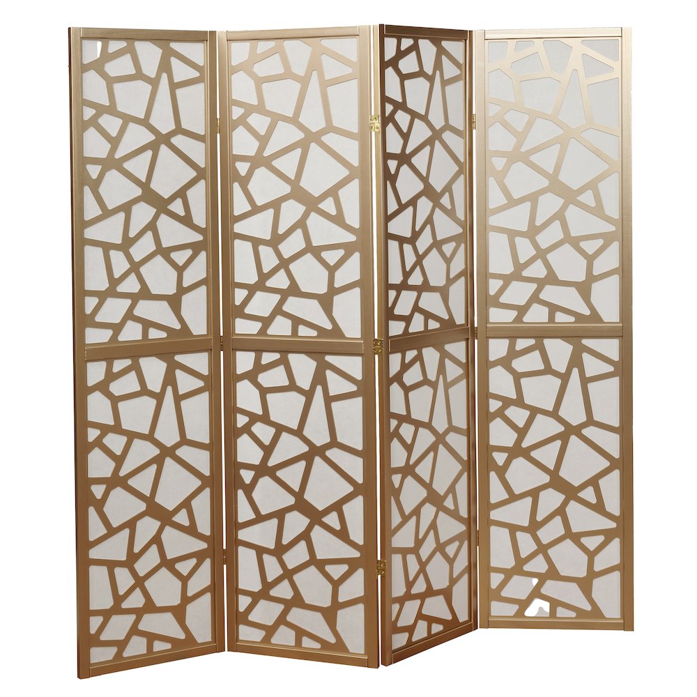 Giyano Gold 4 Panel Screen Room Divider