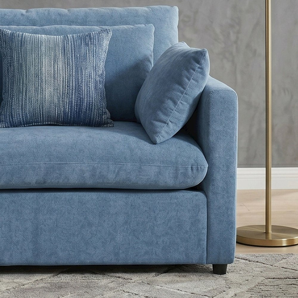 Wilson 2-Piece Living Room Set, Chair and Ottoman, Coast Blue