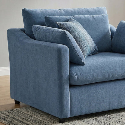 Wilson 2-Piece Living Room Set, Chair and Ottoman, Coast Blue