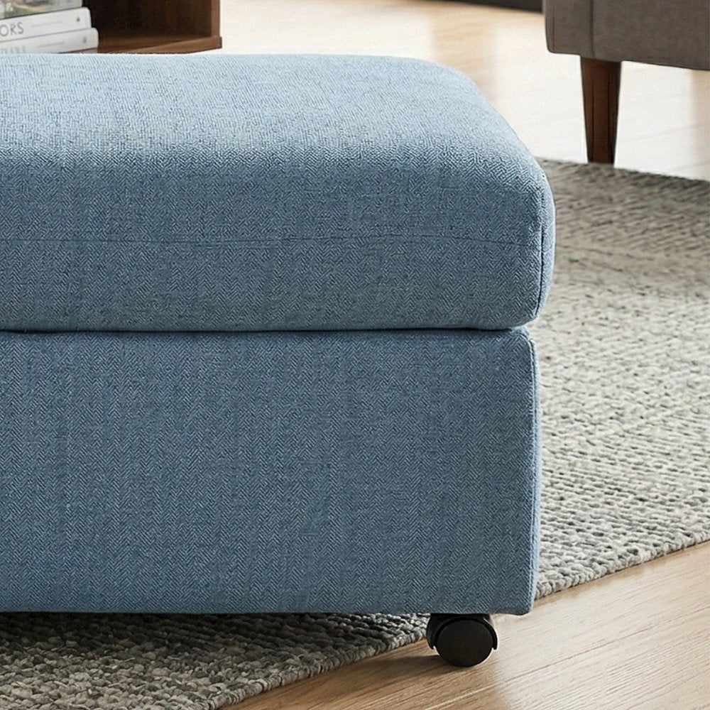 Wilson 4-Piece Living Room Set, Sofa Loveseat Cuddle Chair, Ottoman, Coast Blue