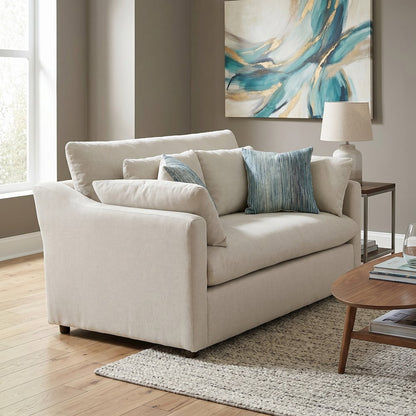 Wilson Contemporary Upholstered Loveseat, Fog Beige